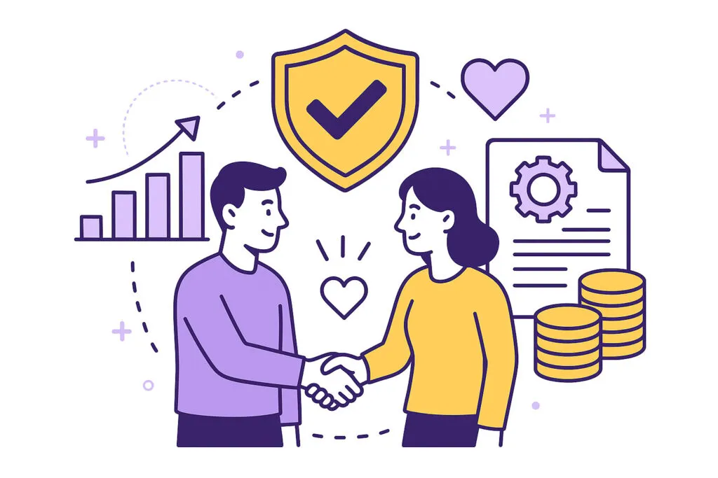Illustration d'une relation de confiance avec le client