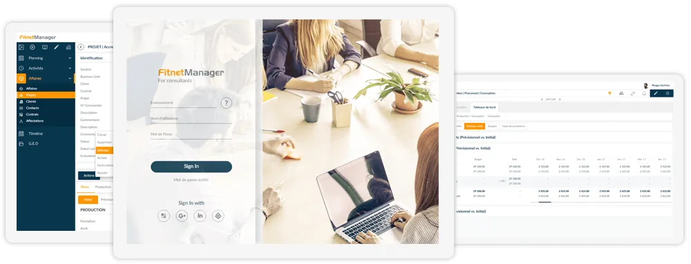 Illustration de la solution de gestion d'affaires